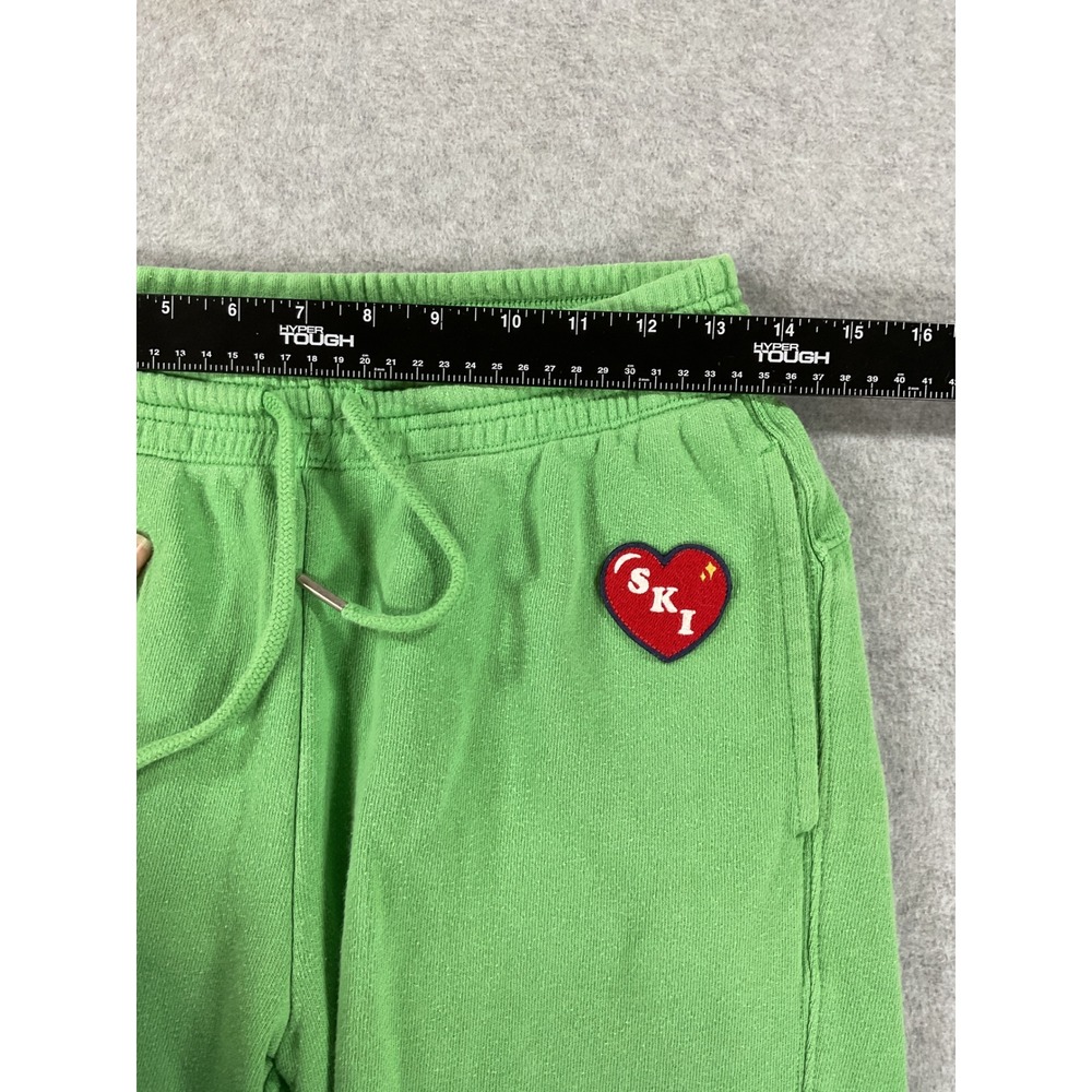 Aerie Green Ski Patch Joggers Sweatpants Women XS Cotton Blend French Terry 2650 - Picture 4 of 7